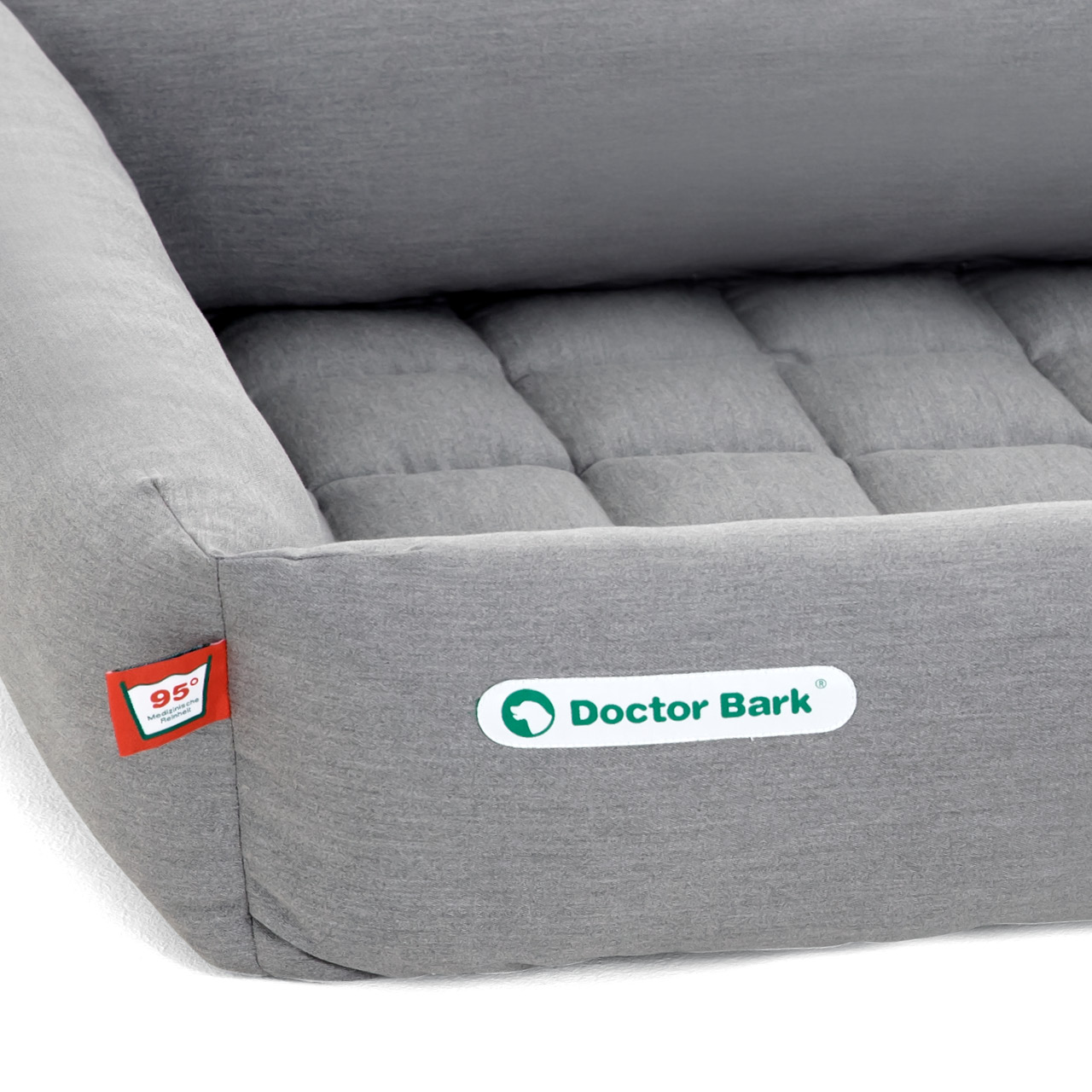 eckiges Doctor Bark Hundebett mit Rand Gr. M - hellgrau eckiges Doctor Bark Hundebett mit Rand Gr. M - hellgrau