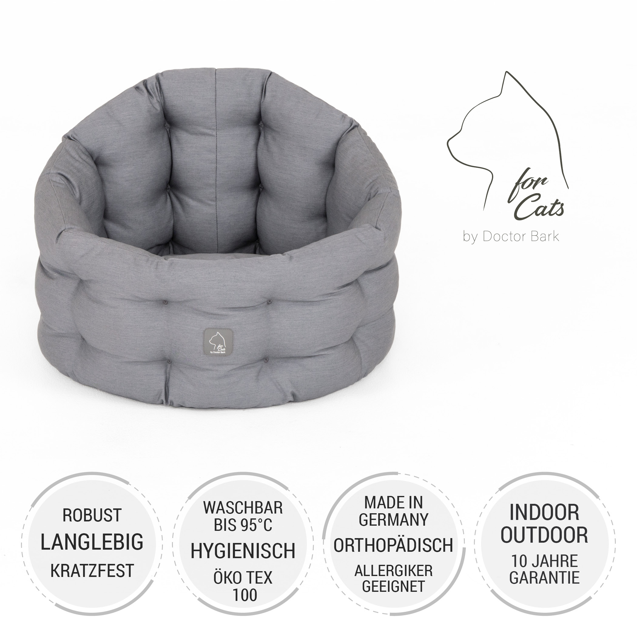 Katzenbett Deluxe | Katze | Hellgrau