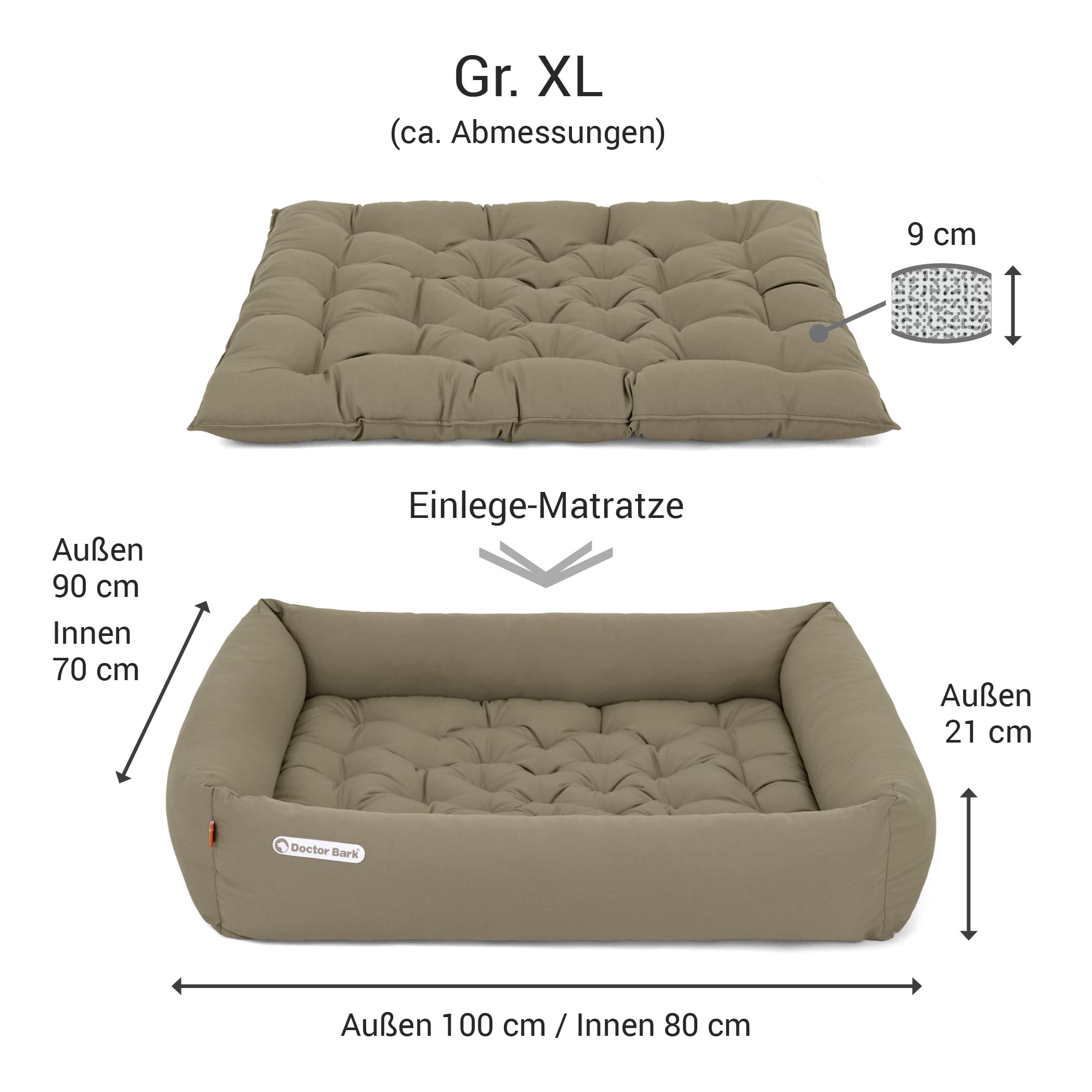 Orthopädisches Hundebett | Goldbraun | XL