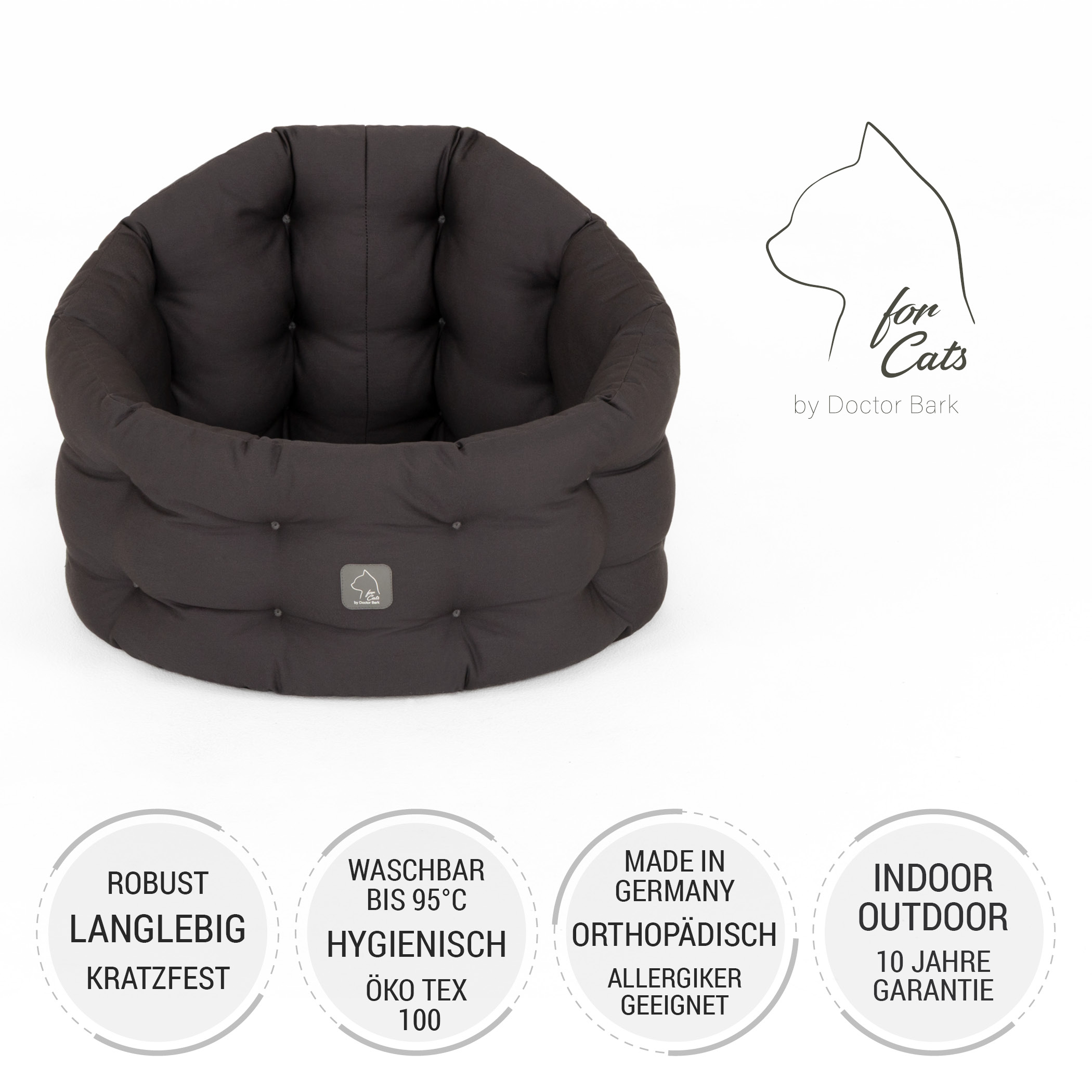 Deluxe Bett | Katze | Grau