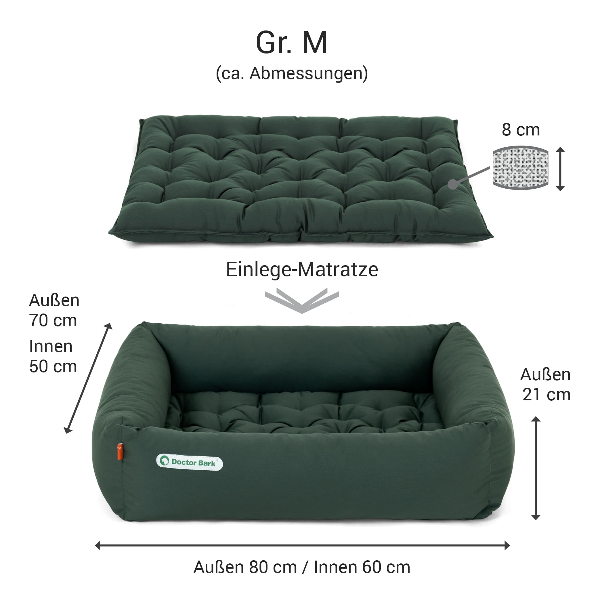 Orthopädisches Hundebett | Grün | M