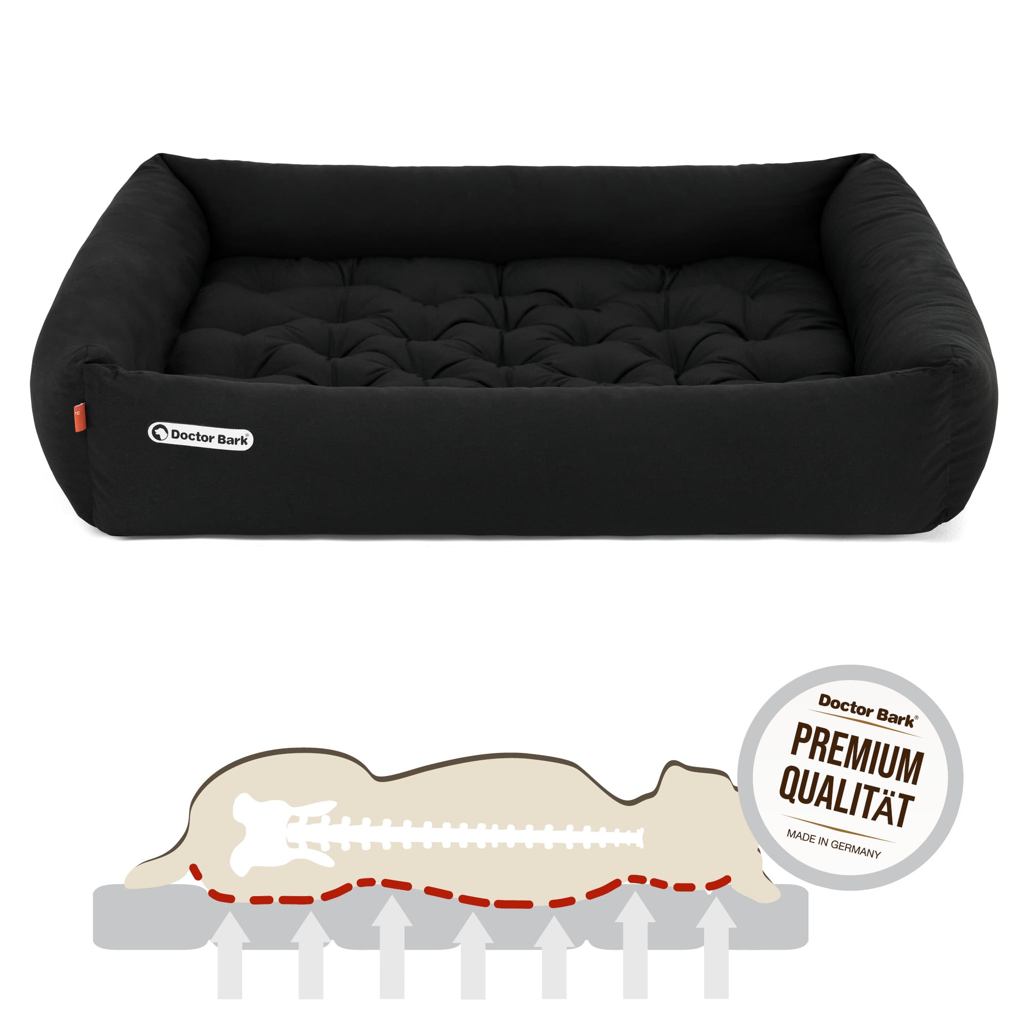 Orthopädisches Hundebett | Schwarz | XXL
