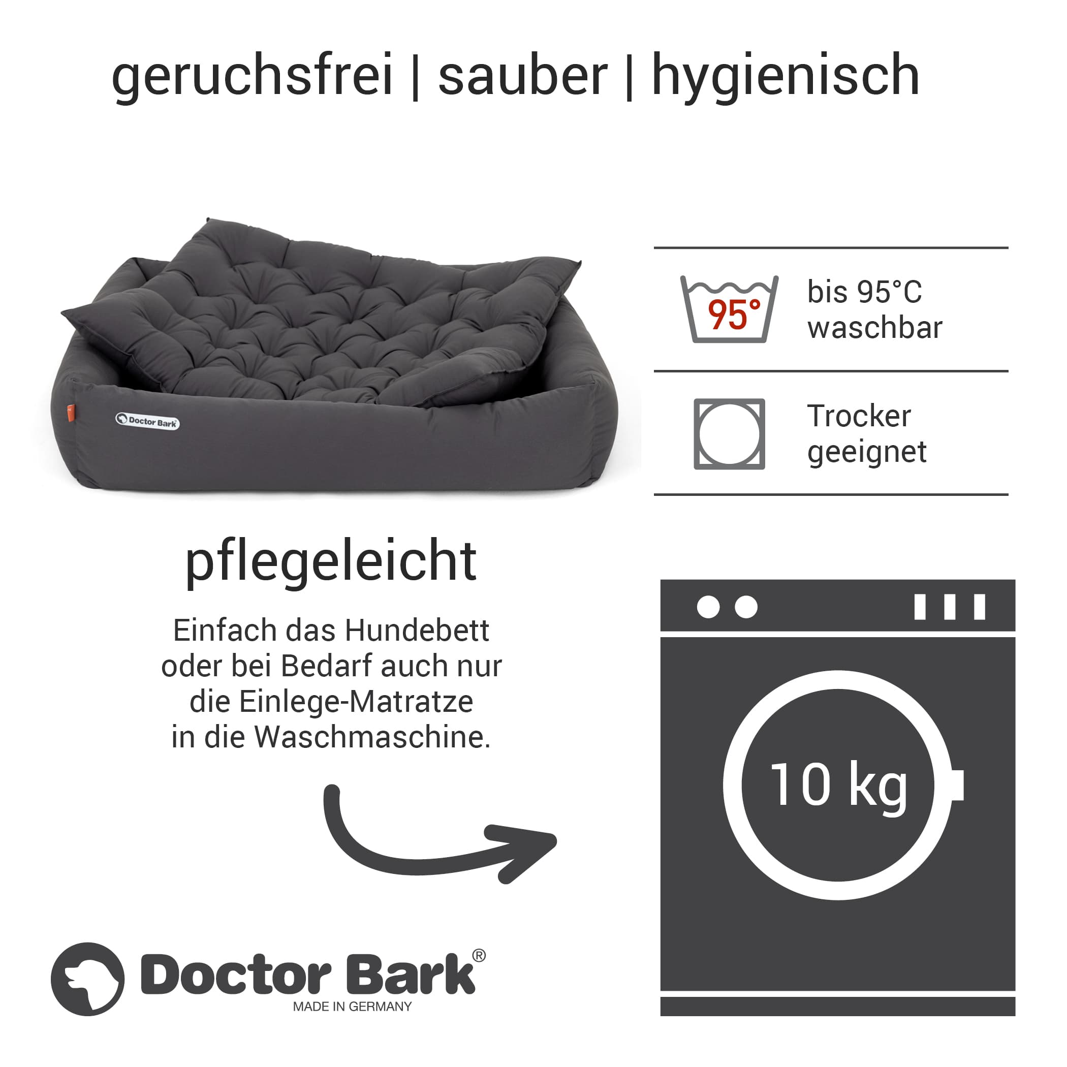 Orthopädisches Hundebett | Grau | XXL