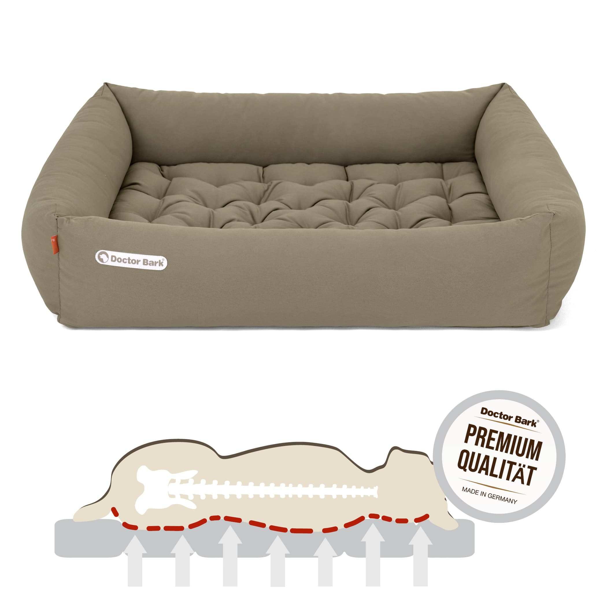 Orthopädisches Hundebett | Goldbraun | L
