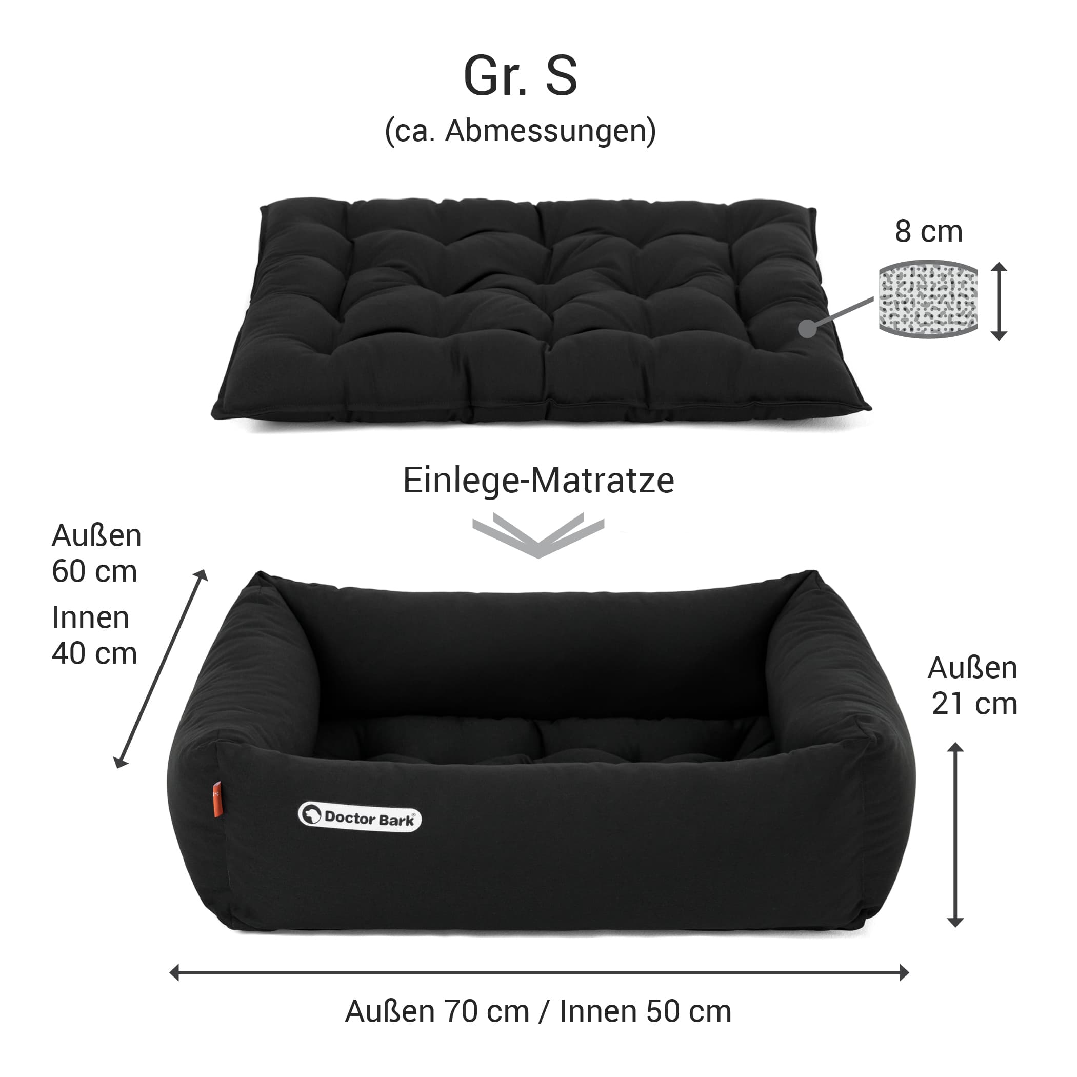 Orthopädisches Hundebett | Schwarz | S