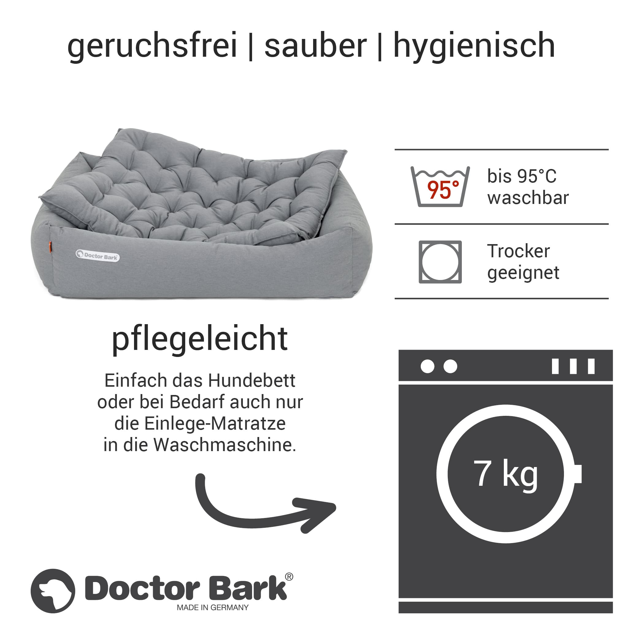 Orthopädisches Hundebett | Hellgrau | L