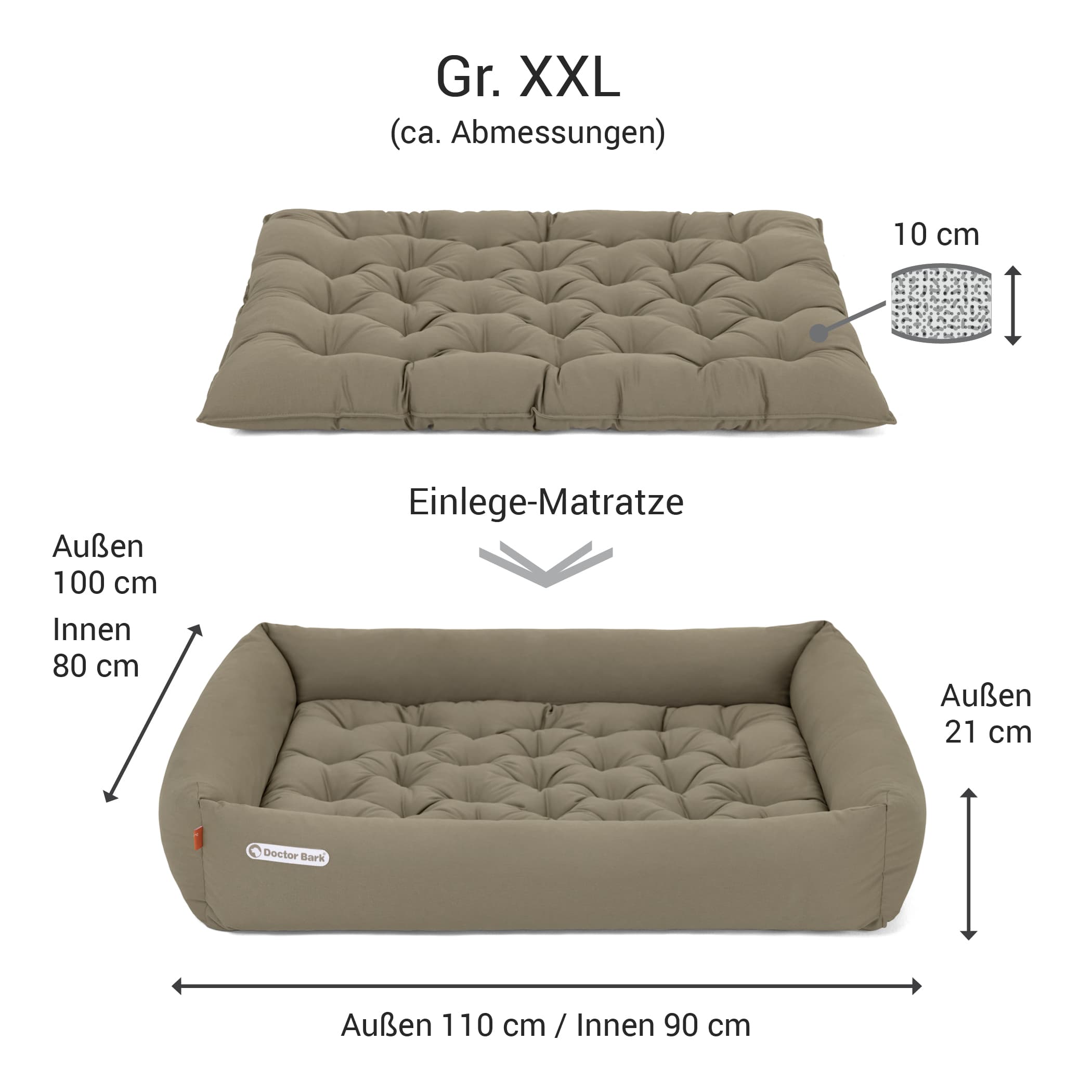 Orthopädisches Hundebett | Goldbraun | XXL