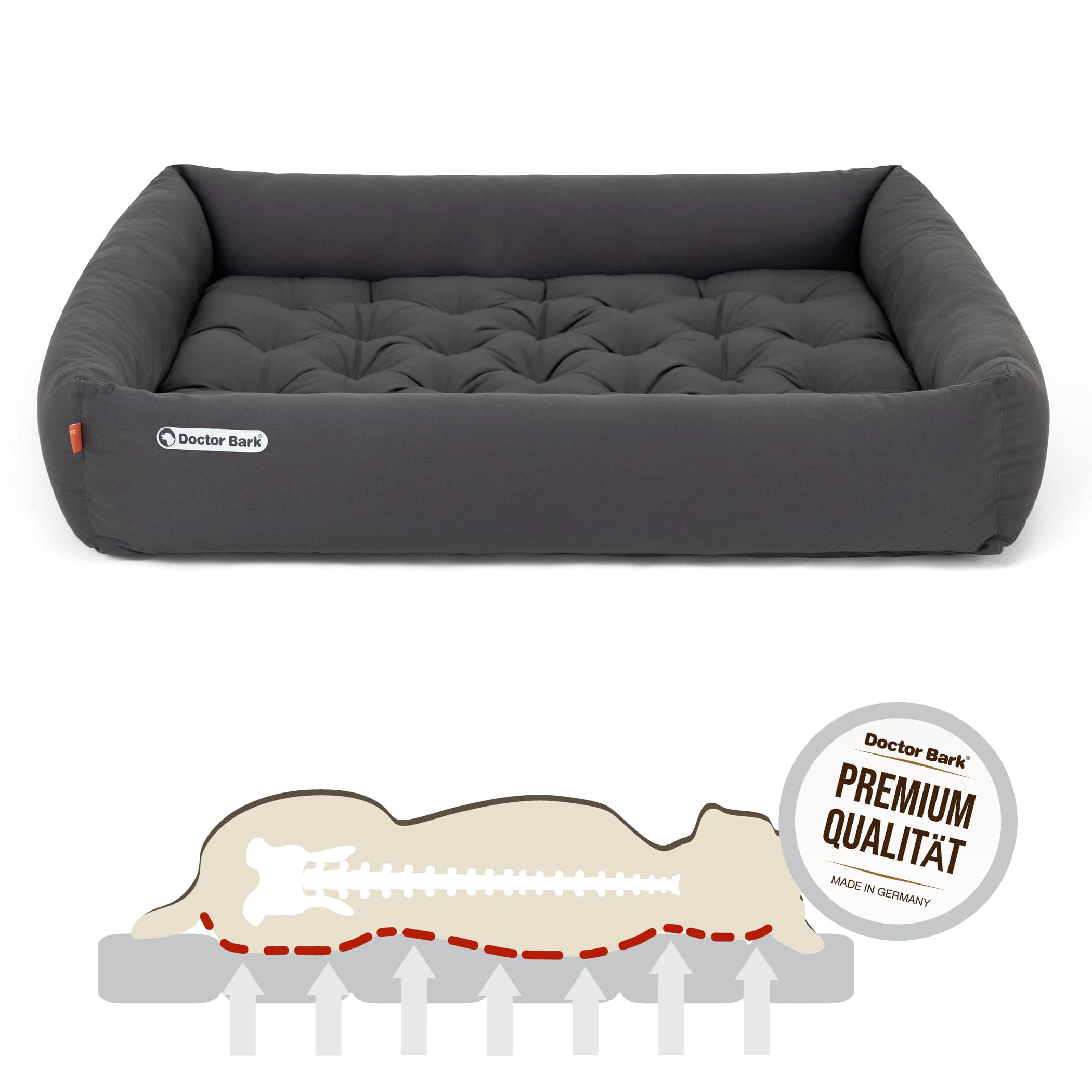 Orthopädisches Hundebett | Grau | XXL