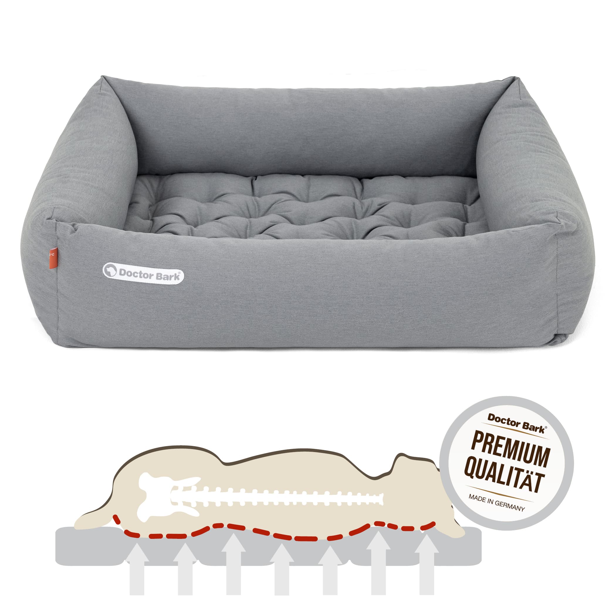 Orthopädisches Hundebett | Hellgrau | M