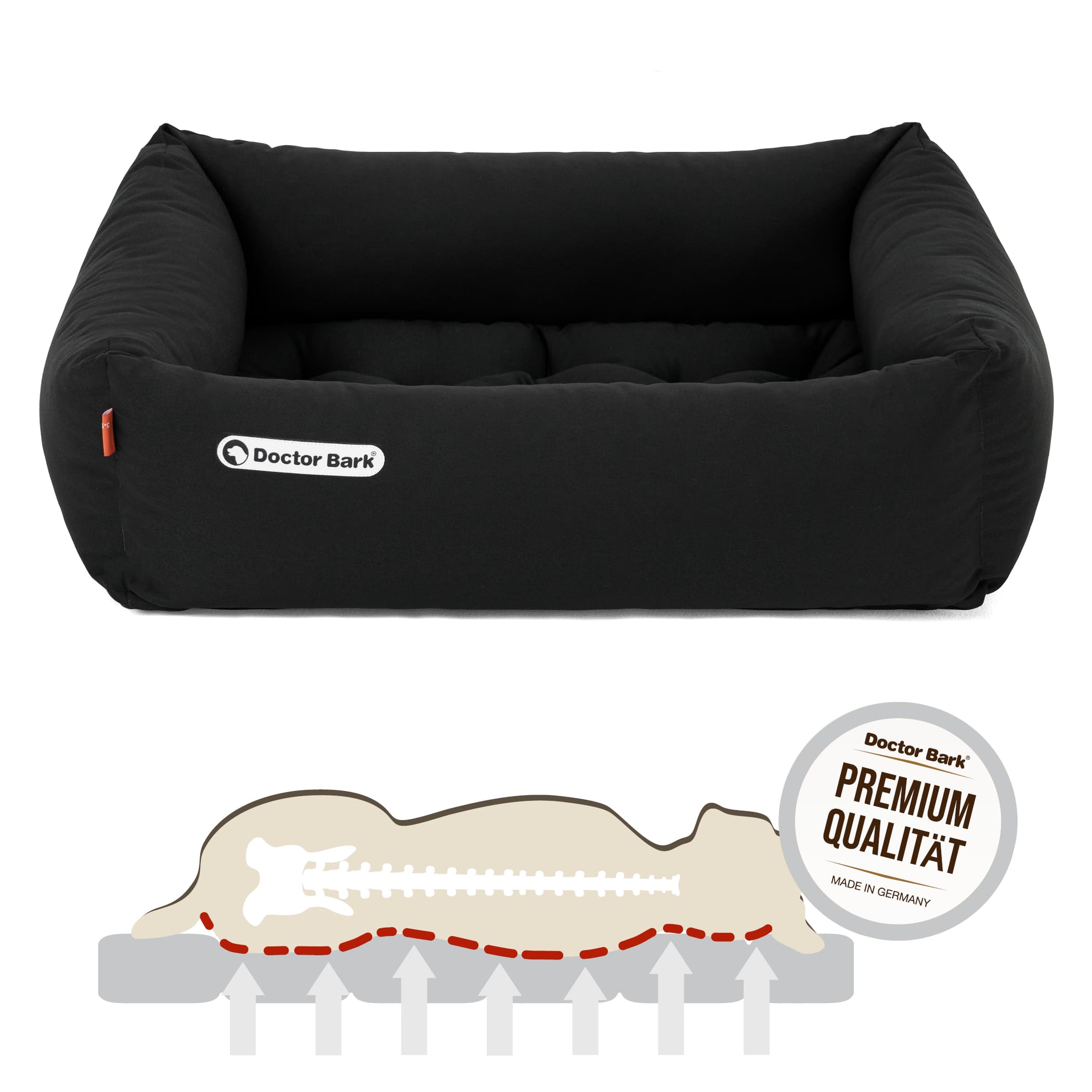 Orthopädisches Hundebett | Schwarz | S
