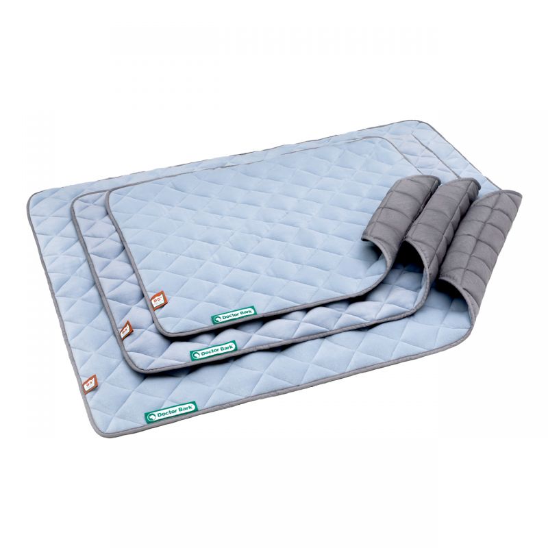 Fleece Steppdecke himmelblau - hellgrau